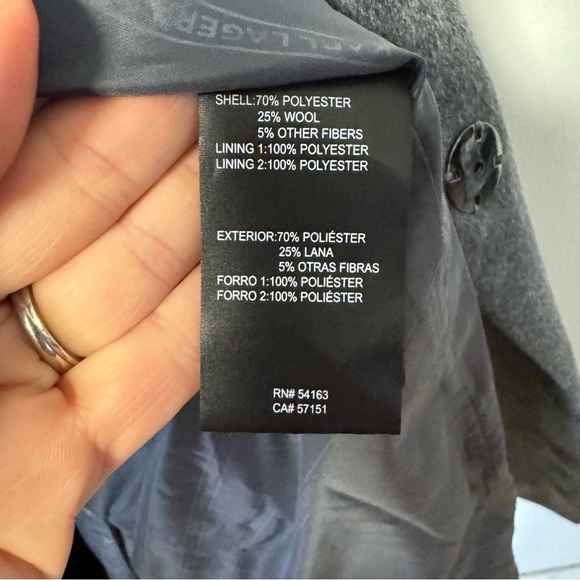 Karl Lagerfeld Wrap Coat Womens Small NWOT Old Money Wool Blend Midi Belted - Picture 8 of 12